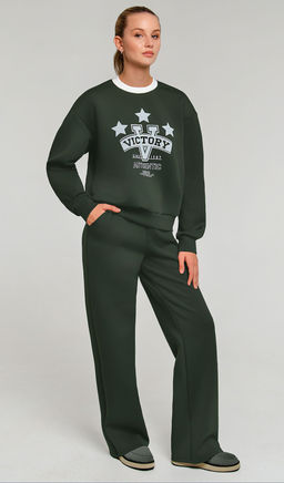 Арт. 2804 Костюм с брюками женский 44-50(4 шт) Цвет:хаки - Калинка фото 5