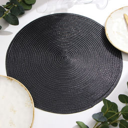 Салфетка сервировочная Доляна цв.черный, d 38 см  фото 2