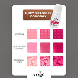 Цена за 2 шт. Краситель пищевой Oil-gel, жирорастворимый, розовый, 10 мл