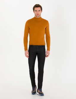 Базовый вязаный свитер приталенного кроя с корицей Fisherman - Cacharel фото 5