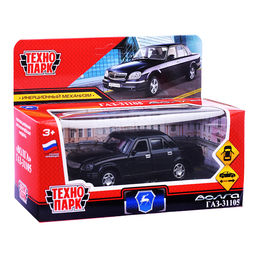 Машина металл ГАЗ -31105 «Волга» 12 см, (двери, багаж, черный)инерц, в коробке