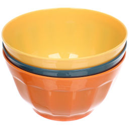 Цена за 2 шт. Салатник пластиковый "Тунис" 600мл в наборе 3шт 14*8см, цвета микс