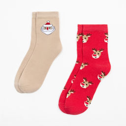 Носки женские новогодние KAFTAN Marry christmas размер 36-40 (23-25 см), набор 2 пары