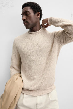 RUSTIC TEXTURED KNIT SWEATER - Zara фото 3