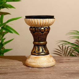 Подсвечник «Кубок», 11×11×18 см, дерево албезия