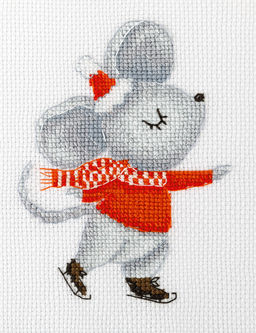 Klart набор для вышивания 8-558 Мышка на катке 11 х 14 см