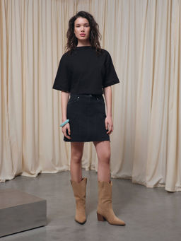CONTE CON-822 Юбка джинсовая женская washed black