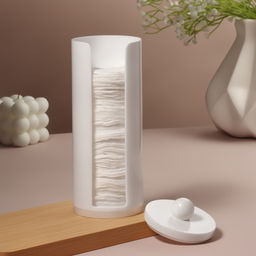 Органайзер для хранения ватных дисков, с крышкой, d=7×19.5 см, белый