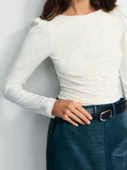 Приталенный лонгслив с драпировкой / Zarina  фото 5