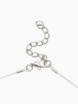 Кулон На леске сердце, цвет белый в серебре, 33 см