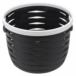 "Домашняя мода" Корзина пластмассовая для хранения "Плетенка-Волна" д18,5см h14см, с ручками, графит (Китай)