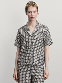 Рубашка из вискозы с принтом / Zarina  фото 3