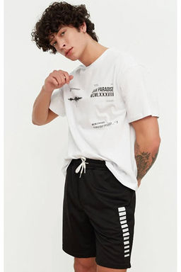 Siyah Regular/Normal Kesim Orta Boy Geometrik Bask_l_ _ort TMNSS21SR0137