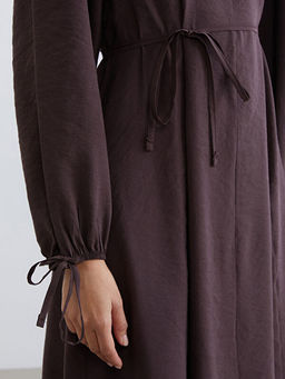 Dik Yaka Modal Kar???ml? Belden Oturtmal? Elbise