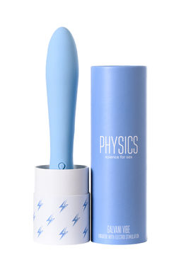 Вибратор с электростимуляцией PHYSICS GALVANI VIBE, силикон, голубой, 21 см - Toyfa фото 12