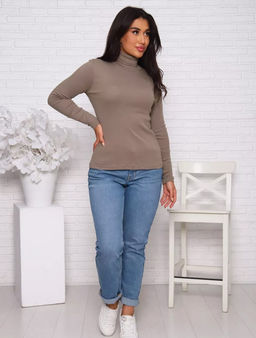 K12909 Водолазка (хлопок) КОРИЧНЕВЫЙ