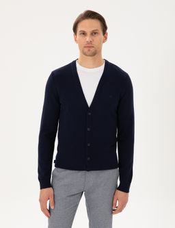 Lacivert Slim Fit Basic D__meli Triko H_rka