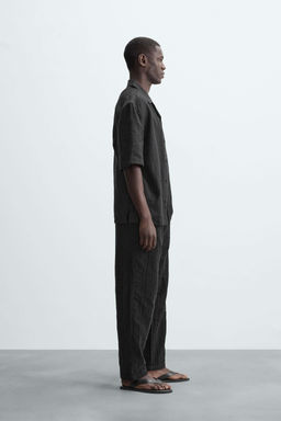 RELAXED FIT TEXTURED TROUSERS - Zara фото 4