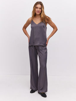 Широкие атласные брюки