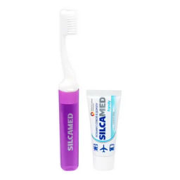 SILCAMED набор одноразовый Dental Kit (з/паста SILCAMED FRESH MINT 5гр + з/щетка SILCAMED voyage)