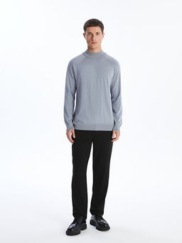 Yar?m Bal?k?? Yaka Uzun Kollu Erkek Triko Kazak