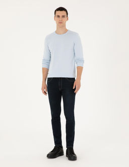 A__k Mavi Slim Fit Bisiklet Yaka Basic Triko Kazak - Pierre cardin фото 4