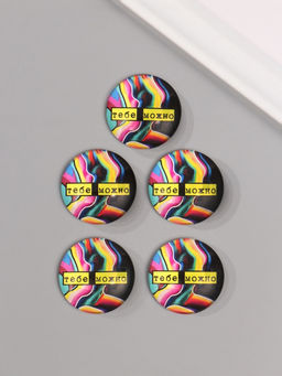 Цена за 10 шт. Кабошон стекло для творчества «Круг. Тебе можно», 3×3 см