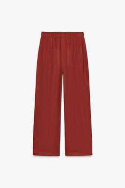LINEN BLEND TROUSERS WITH BEADED DRAWSTRING - Zara фото 7