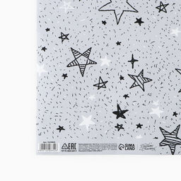 Цена за 3 шт. Бумага упаковочная крафтовая «Звёздочки», 1 лист, 70 х 100 см