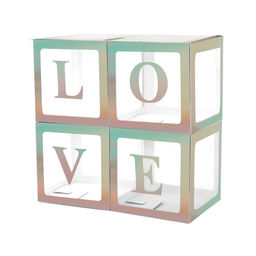 Набор коробок для воздушных шаров Love, перламутр, 30*30*30 см, в упаковке 4 шт. - Страна карнавалия фото 2