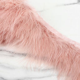 Перья марабу декоративные, на ленте, 8-10 см, 5±0.5 м, тёмно-бежевые