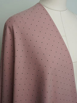 Теплый хлопок Черный горошек 1.5/20 цв.бруснично-серый винтаж, ш.1.5м, хлопок-100%, 150гр/м.кв - Купава фото 4