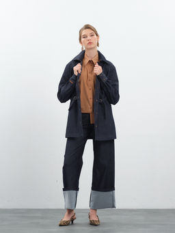 Темно-синие брюки из денима virele