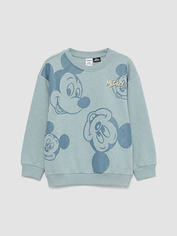 Mickey Mouse Bask?l? Erkek ?ocuk Kal?n Sweatshirt