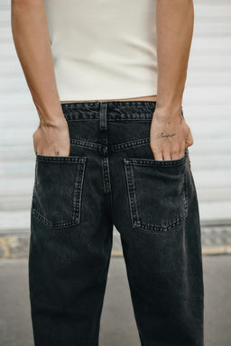 JEANS TRF WIDE LEG TIRO BAJO / Negro - Zara фото 3