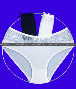 Цена за 3 шт. Трусы женские Турция с кружевом высокая посадка Неделька - 3 шт. №8 ЧЕРНЫЕ р. 2XL (50-52) - Diamond фото 3