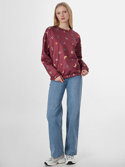 Теплый свитшот женский Mark Formelle x Ольга Бузова бордовый фото 3