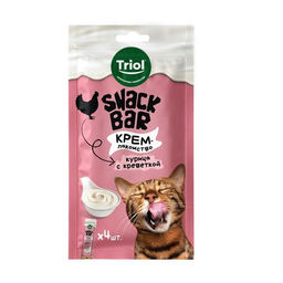 Лакомство для кошек "Крем из курицы с креветкой", 40г, серия SNACK BAR, Triol 20171050