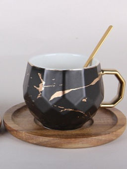 Чайная пара на 1 персону 200мл п/у цвет микс белый или чёрный 7630 /Коралл/  фото 4