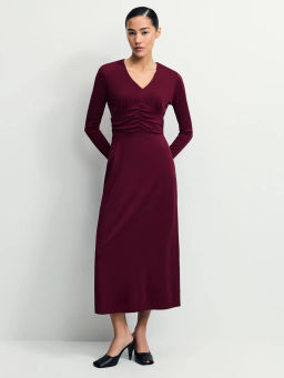 Платье миди со сборкой на талии / Zarina фото 5