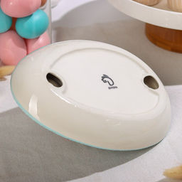 Подставка для яиц Доляна «Зайка», 25×18×9 см, доломит, голубая