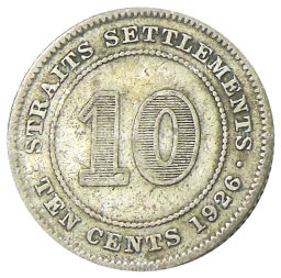 10 центов 1926 года Стрейтс Сетлментс