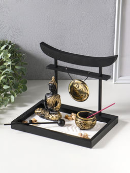 Сад Дзен "Будда у гонга" песок+камни+аромапалочки+свеча 16х22х19 см