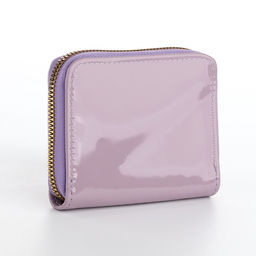 Кошелёк женский на молнии с ремешком, лакированный, синий