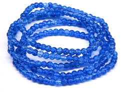 Браслет из сахарного кварца шарик 4мм цв.синий, 17см