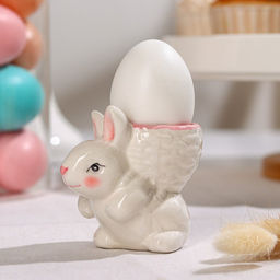 Подставка для яйца Доляна Зайка, 85,57,5 см, цвет розовый