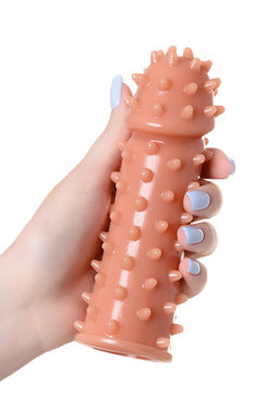 Насадка реалистичная KOKOS EXTREME SLEEVE с дополнительной стимуляцией, TPE, телесная, 14.7 см