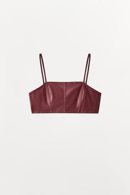 FAUX LEATHER STRAPPY BRALETTE - Zara фото 5
