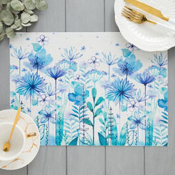 Салфетка на стол «Незабудки», 40×29 см, ПВХ