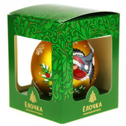 Елочная игрушка шар стеклянная Визит д7,5см, ручная художественная роспись, цвета микс, подарочная упаковка (Россия) - Домашняя Мода фото 3